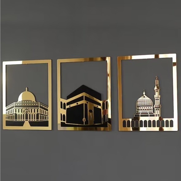 Jual Ramadan Decoration Muslim Gift Wood Acrylic Kaaba Wall Decor