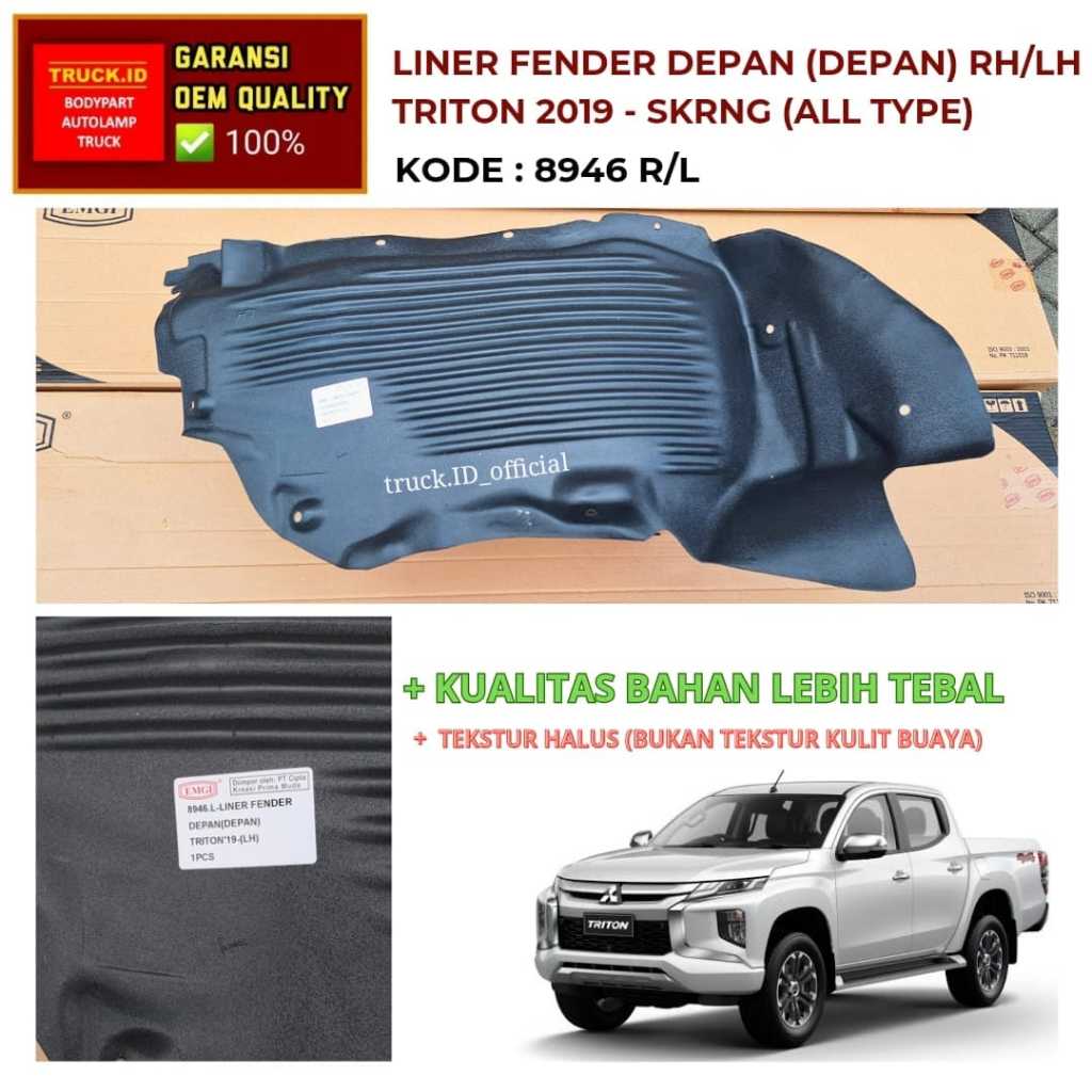 Jual LINER INNER FENDER DEPAN (DEPAN) TRITON L200 2019 2020 2021 2022 ...