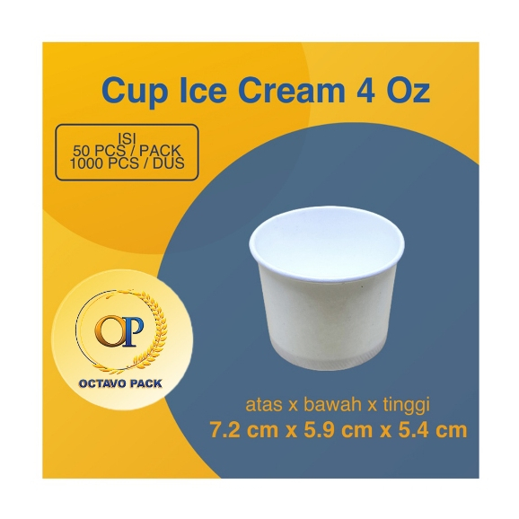 Jual Paper Ice Cream Cup 4 Oz Cold Polos Dpe / Gelas Kertas Es Krim 4 ...
