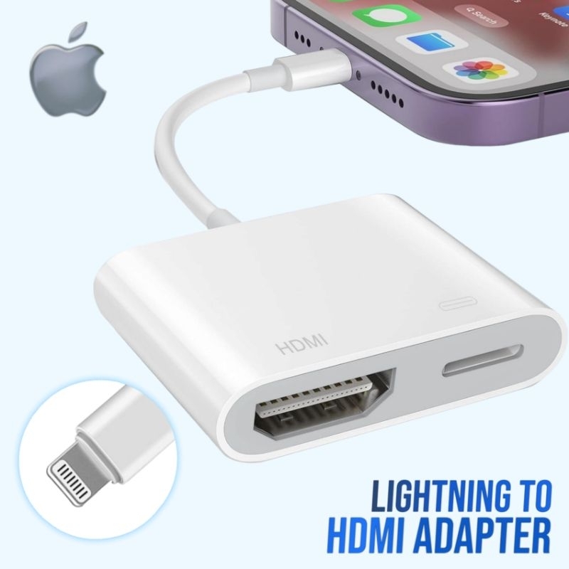 Jual KABEL LIGHTNING TO HDMI DIGITAL AV TO ADAPTER HDMI FOR iPad iPhone