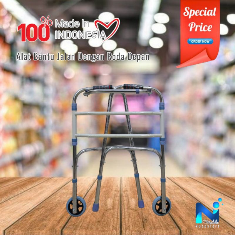 Jual Walker Dengan Roda Depan / Alat Bantu Jalan Lipat Walking Aid ...