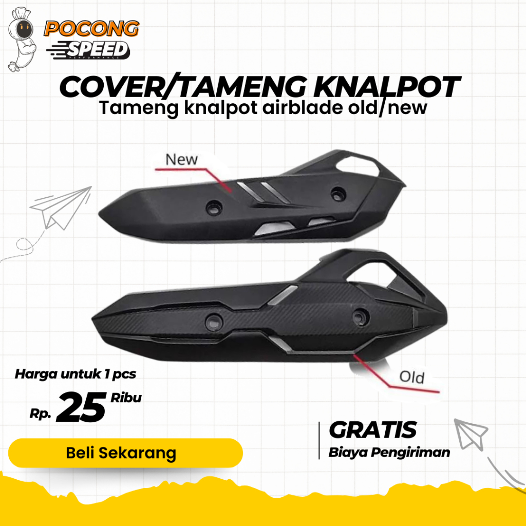 Jual PELINDUNG KNALPOT TUTUP TAMENG COVER KNALPOT AIRBLADE CARBON