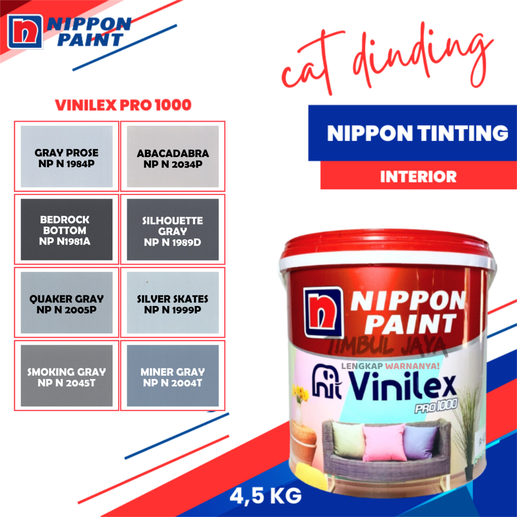 Jual VINILEX Pro1000 4,5Kg Cat Tembok Nippon Paint Interior Dalam