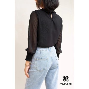 IB0037 PAPADI Blouse Wanita Polos Korean Style Import Siffon Atasan Wanita Kantoran