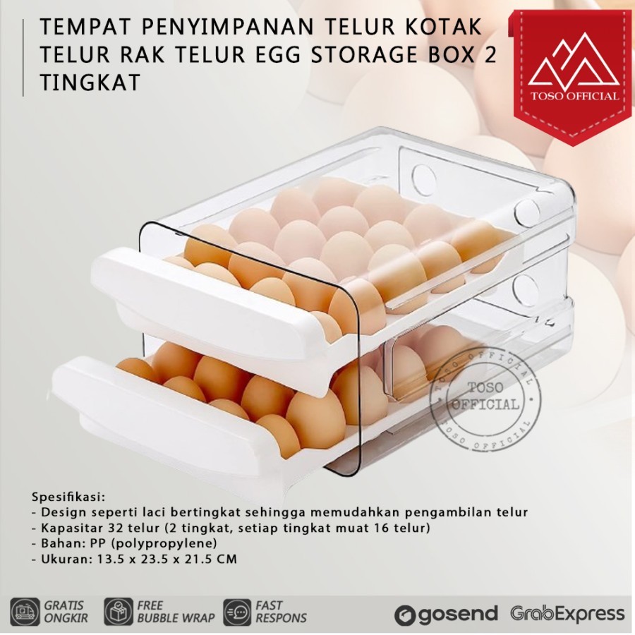 Jual Tempat Penyimpanan Telur Kotak Telur Rak Telur Egg Storage Box 2 ...