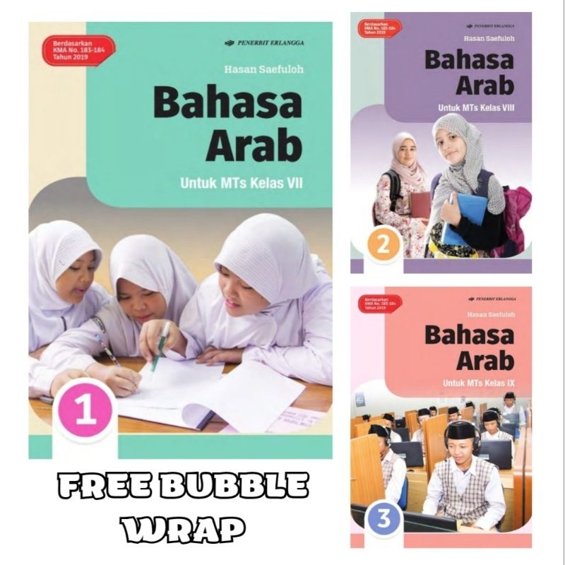 Jual Buku Bahasa Arab Kelas 7 8 9 / 1 2 3 MTs Erlangga Original ...