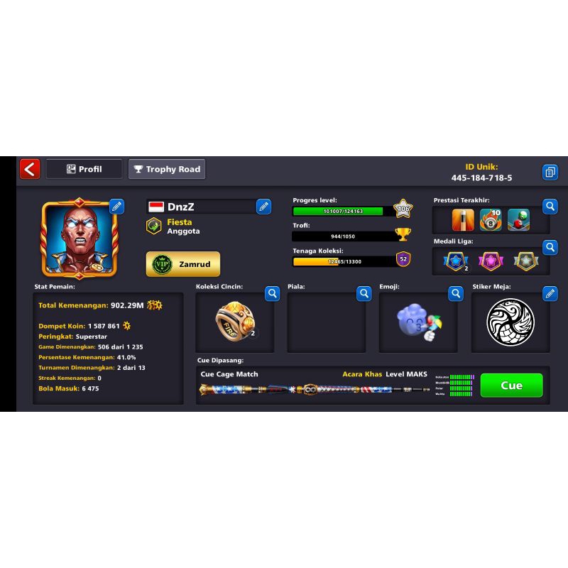 Jual akun 8 ball pool Shopee Indonesia