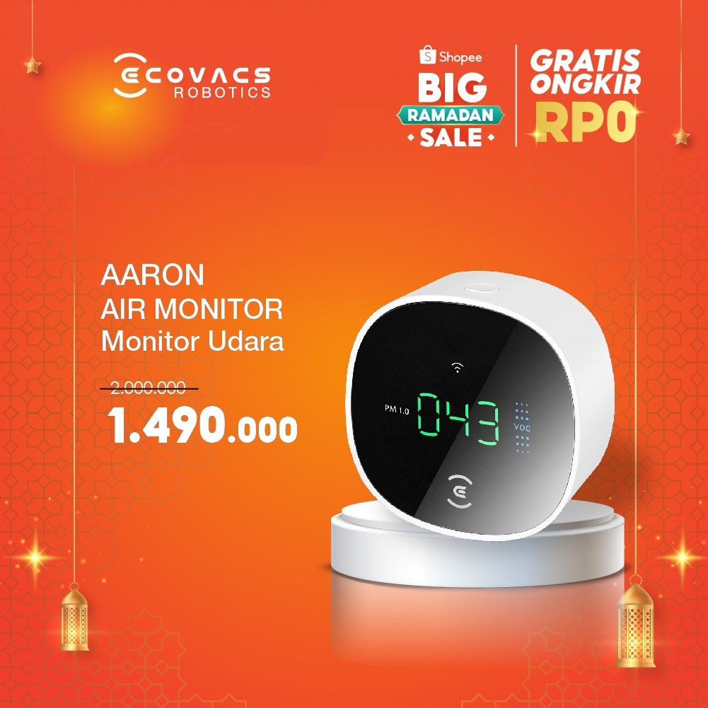 Jual Ecovacs AARON Air Quality Monitor Deteksi Pengukur Kualitas Udara ...