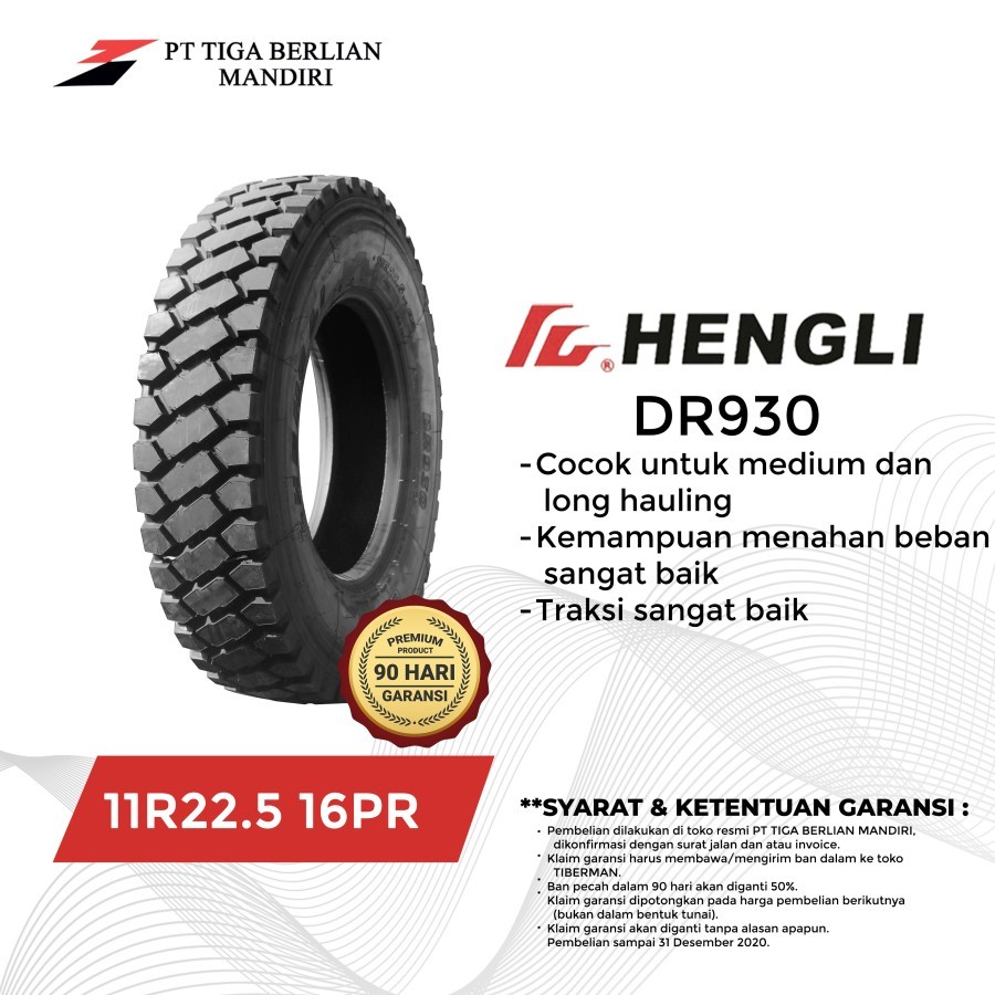 Jual BAN TRUK TAMBANG 11R22.5 16PR HENGLI DR930 | Shopee Indonesia