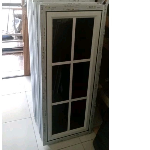 jendela aluminiun 3 inci ornamen lebar 40x tinggi 120 cesment lengkap tinggal pasang