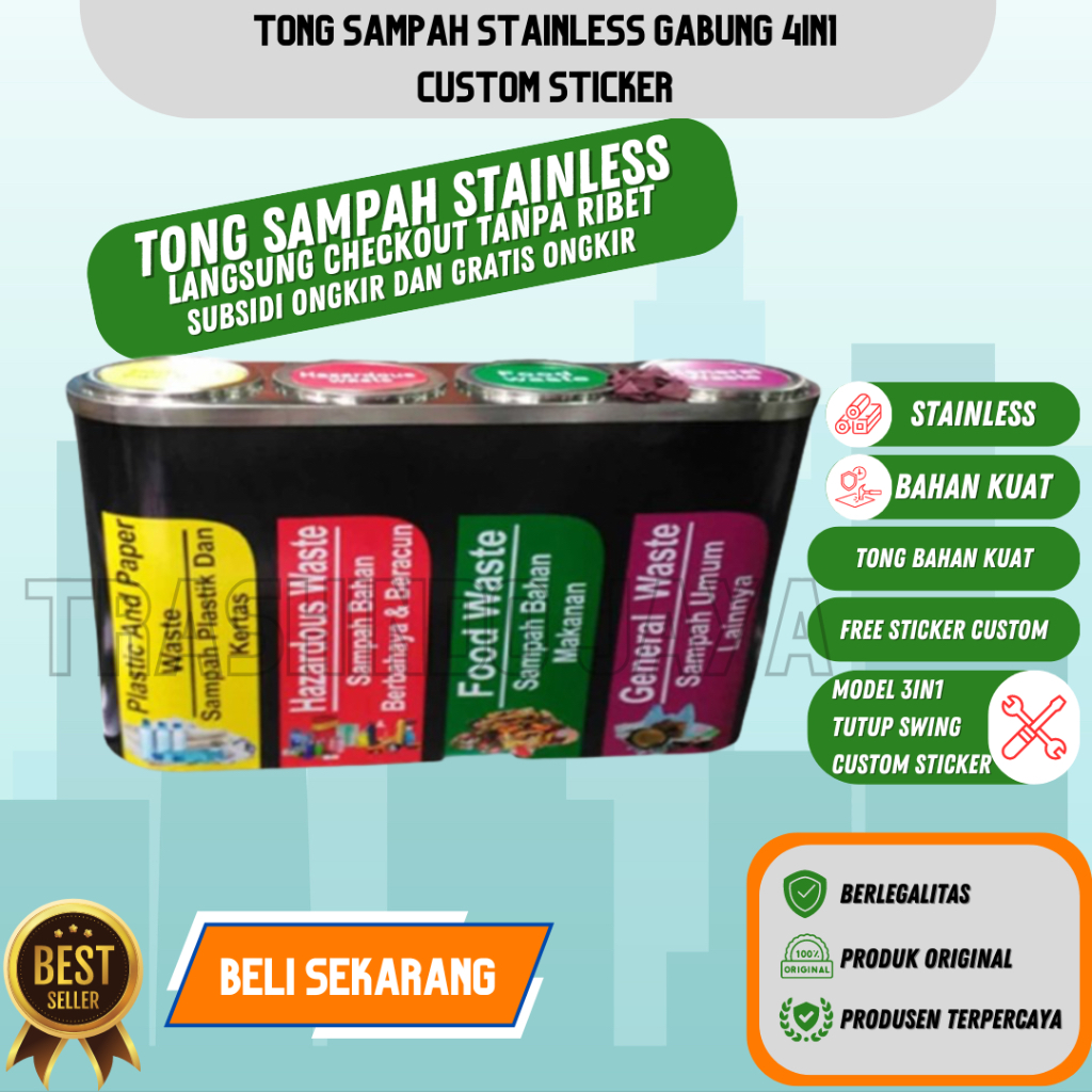 Jual JUAL TONG SAMPAH KAPSUL 4IN1 BAHN STAINLESS CUSTOM STICKER ...