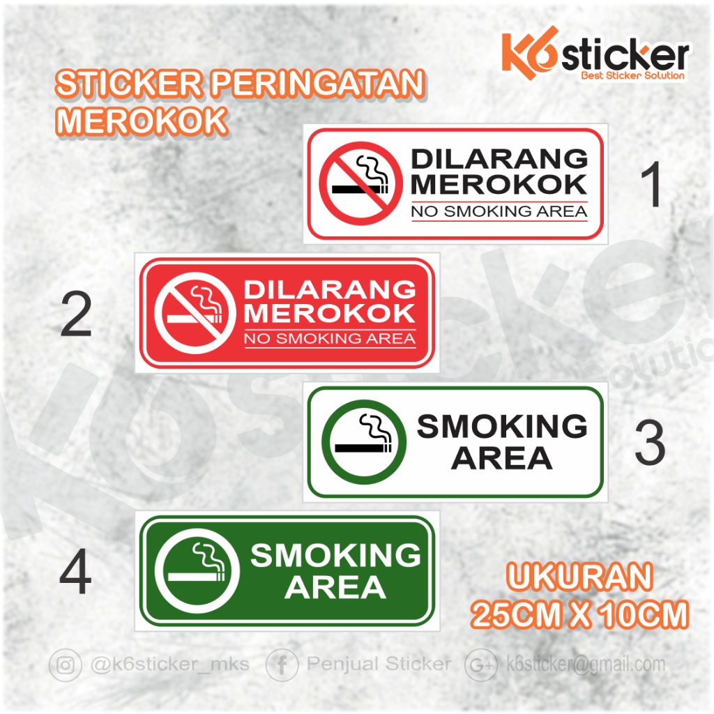 Jual Stiker Peringatan | Sticker Penunjuk | DILARANG MEROKOK - SMOKING ...