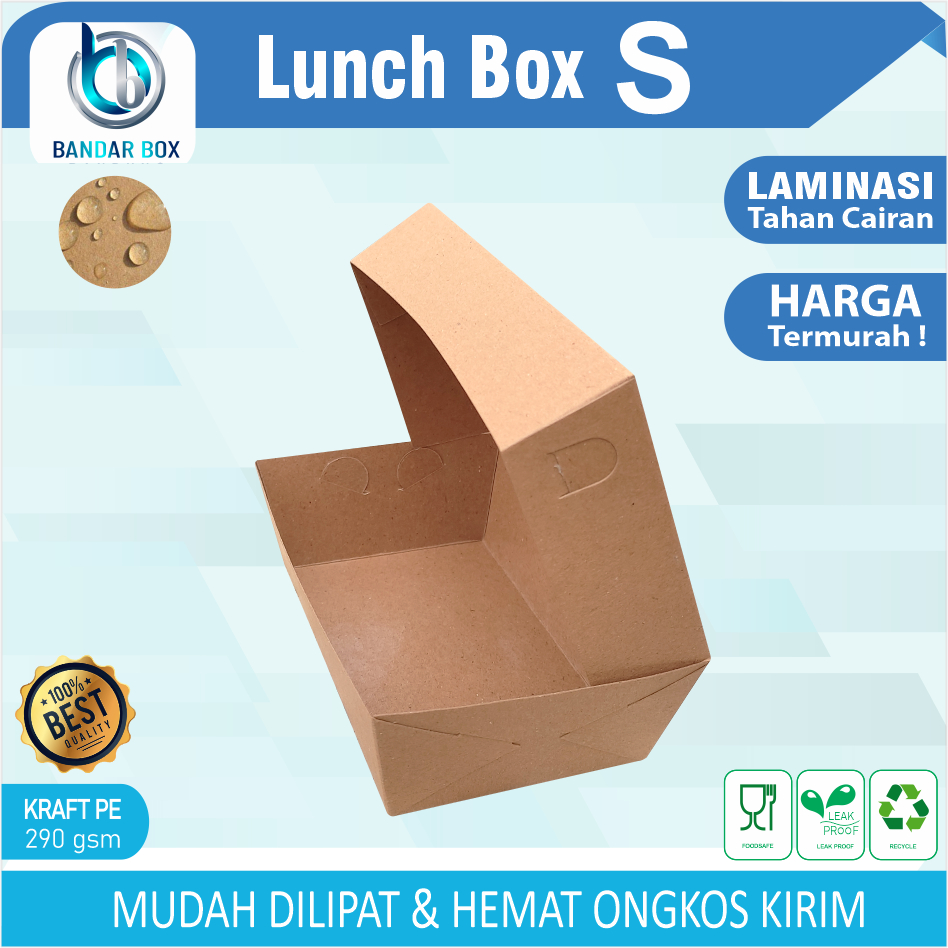 Jual Lunch Box Size S Kotak Makan Kertas Paper Box Kraft Laminasi Dus Makanan Dimsum Takoyaki