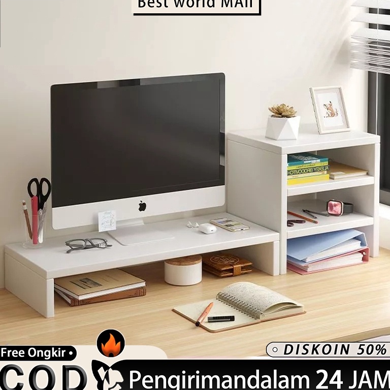 Jual NEW STOCK Stand Monitor Rak Monitor Desktop Dudukan Komputer Kayu ...