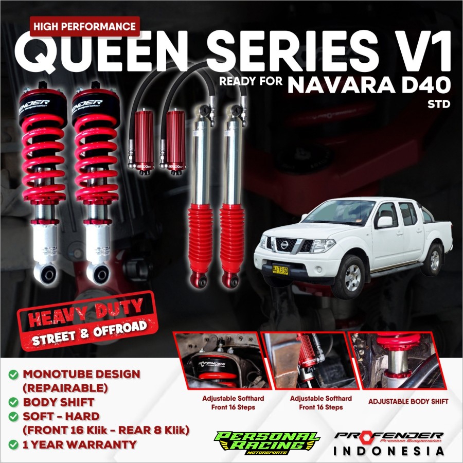 Jual Shock Coilover PROFENDER QUEEN SERIES V1 Nissan Navara D40 ...