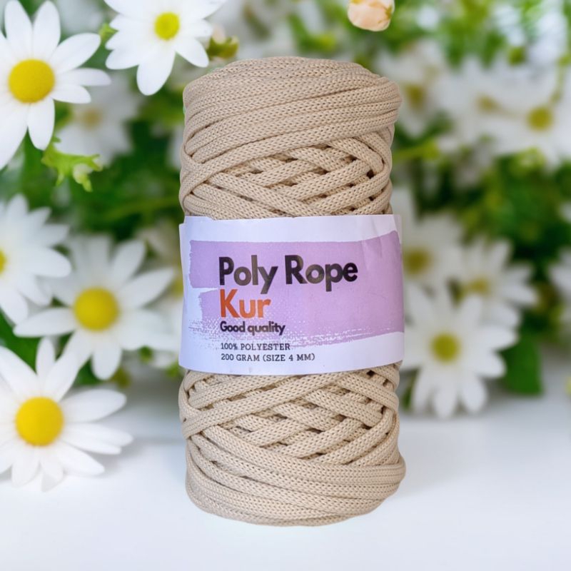 Jual BENANG RAJUT POLY ROPE 4 MM WARNA CREAM TULANG | Shopee Indonesia
