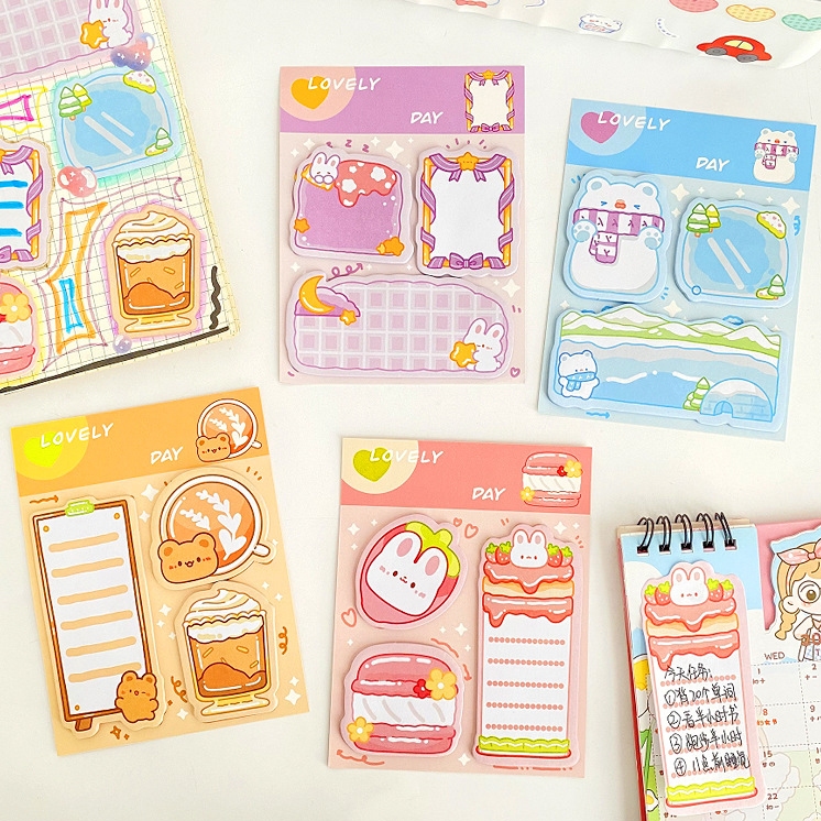 Jual STICKY NOTE MEMO PAD DAILY 3 IN 1 KARAKTER KARTUN ANIMAL LUCU IMUT ...