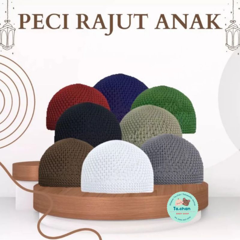 Jual Topi Peci Rajut Polos Bayi Peci Anak / Kopiah Bayi dan Anak / Peci ...