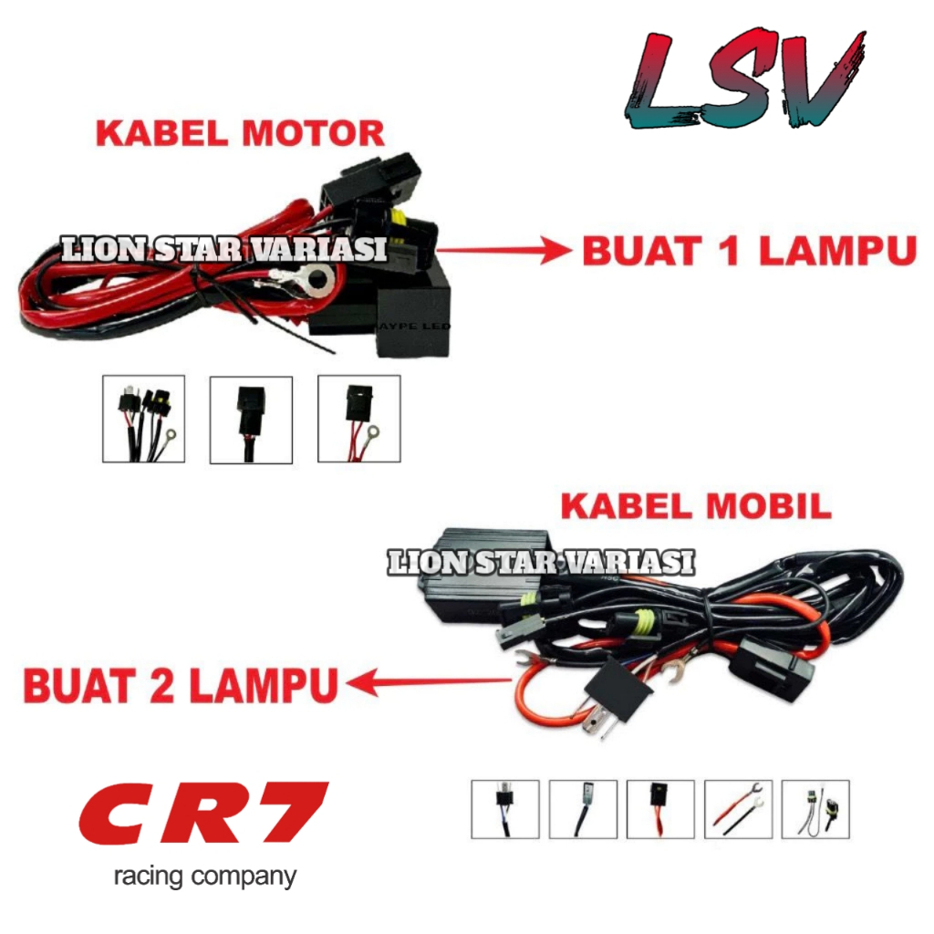 Jual Kabel Relay Set Lampu Projie Biled Projector Hid Premium Socket H Motor Mobil Relay Lampu