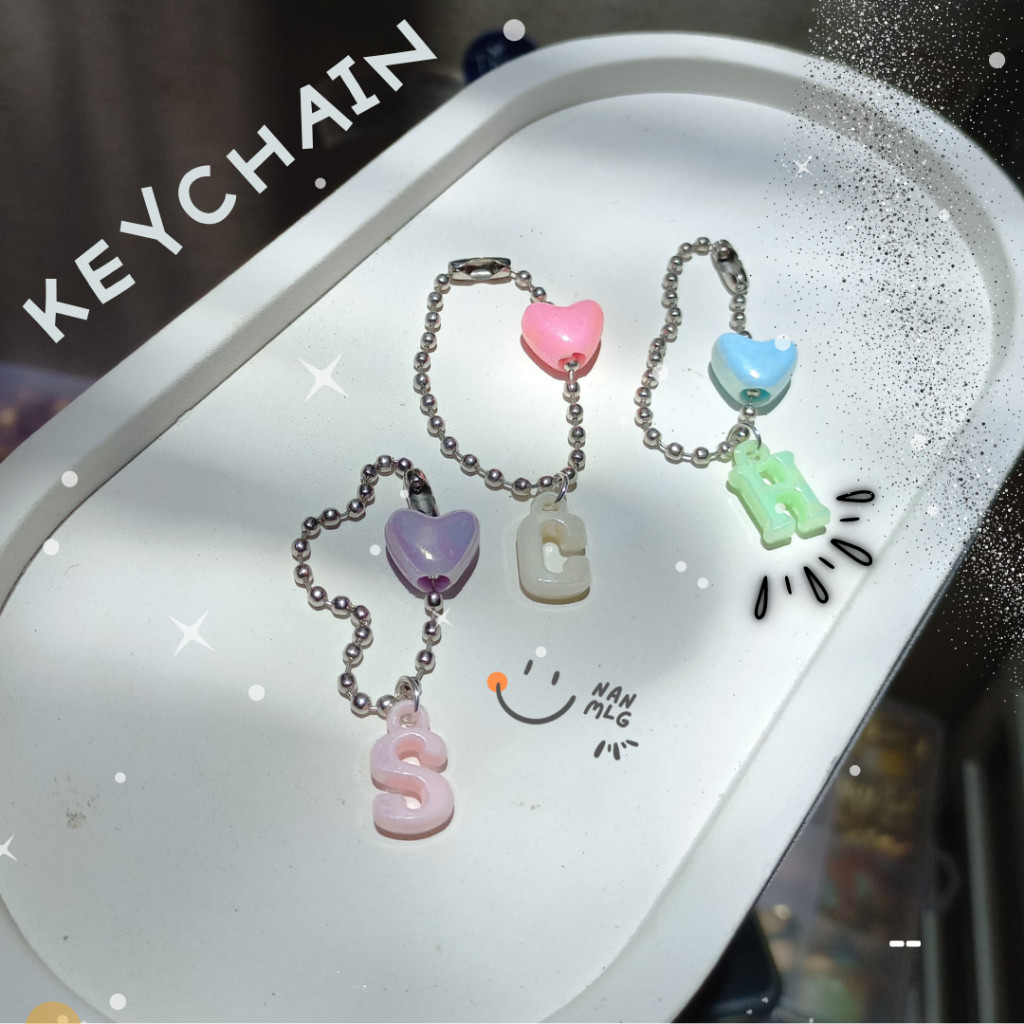 Jual [MIN 10K]Keychain Strap Inisial Love Pastel 0245 Nan.mlg | Shopee ...
