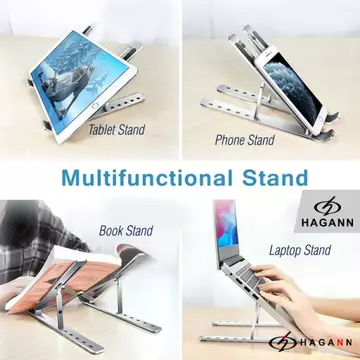 HAGANN LAC 005 Stand Laptop Aluminium Holder Tatakan Dudukan Tablet Standing Tab Alumunium –