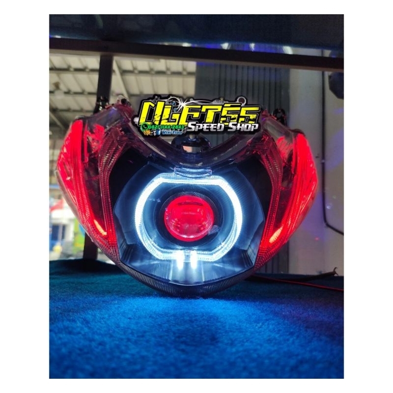 Jual Lampu Depan Yamaha Mio M Custom Ala Biled Cahaya Super Terang