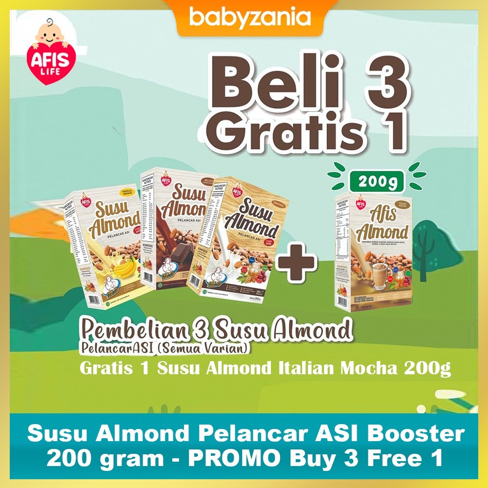 Jual Afis Life Susu Almond Pelancar Asi Booster 200 Gram Promo Buy 3