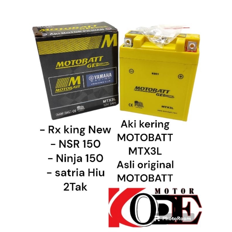 Jual AKI KERING ASLI MOTOBATT MTX3L Ninja R old NSR 150 Rx king new ...