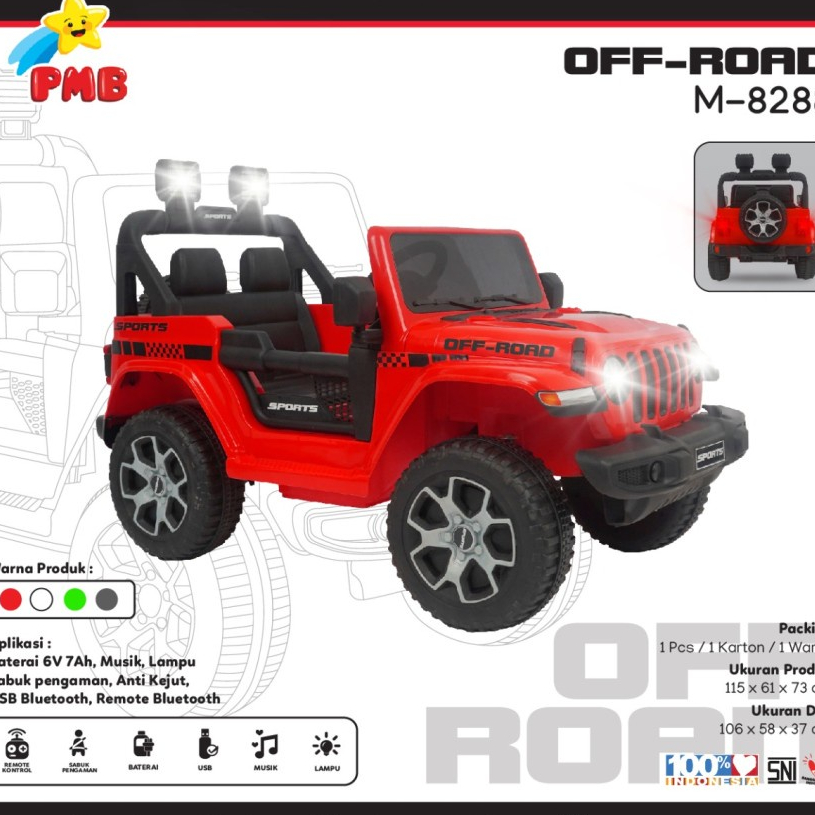Jual JEEP RUBICON Mobil Aki Remote Control PMB M 8288 Off Road | Shopee ...