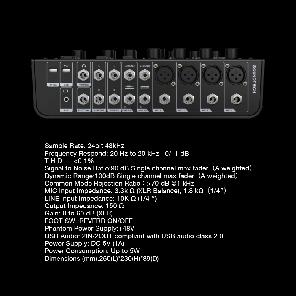 Jual SOUNDTECH SMIX 8.0 Digital Audio Mixer 8 Channel USB Interface ...