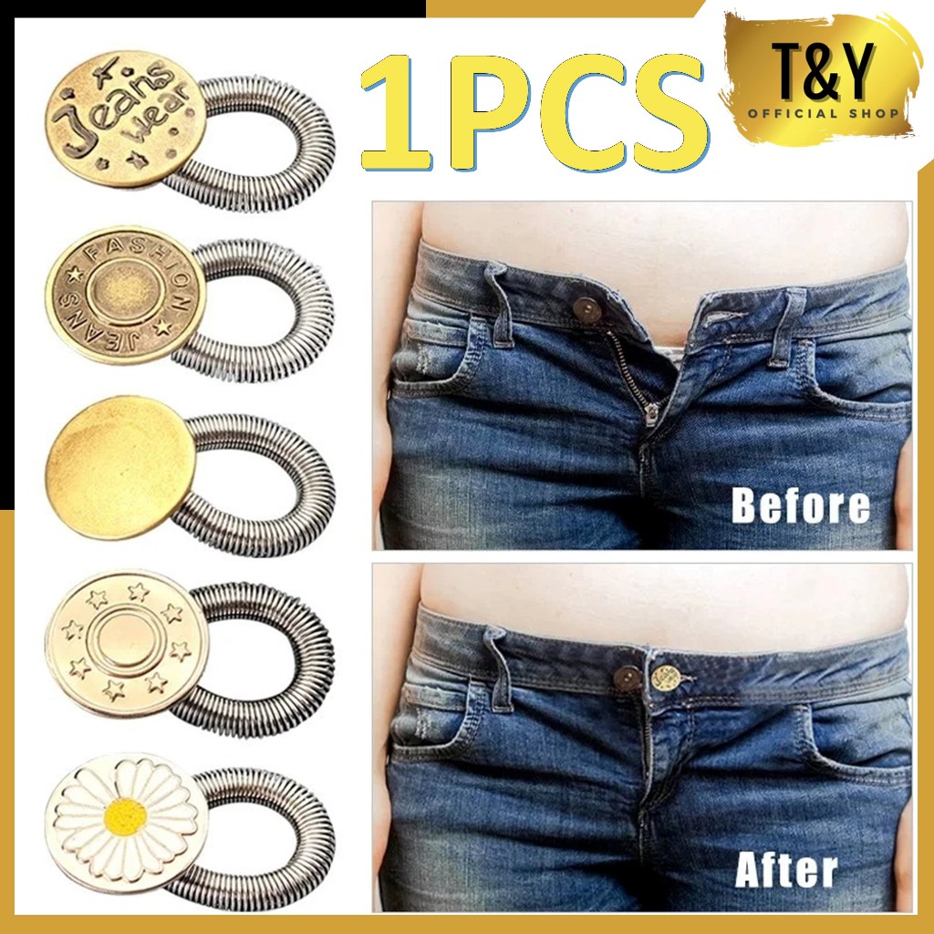 Jual T&Y Kancing Jeans Pengait Celana Kebesaran Bisa Dilepas Detachable ...