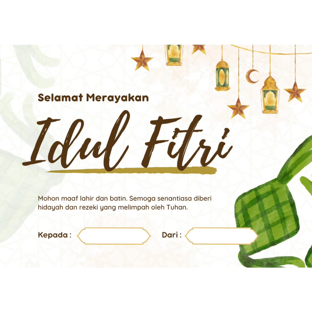 Jual Kartu Ucapan Idul Fitri Greeting Card Idul Fitri Kartu Eid