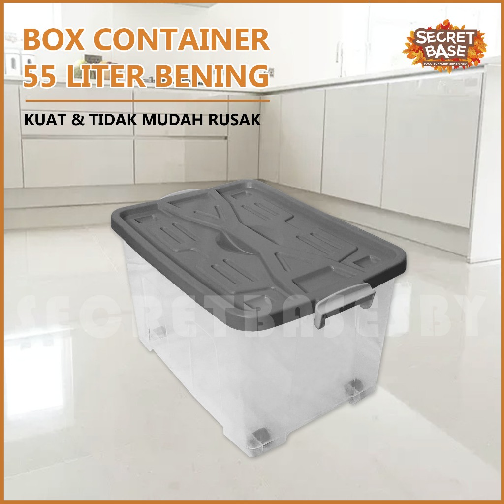 Jual BOX CONTAINER 55 LITER + RODA - Kontainer Box Plastik / Kotak ...
