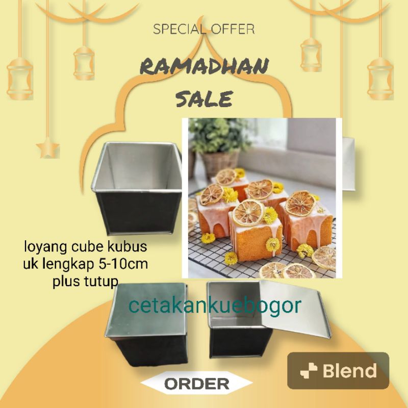 Jual loyang croissant cube 5x5 +tutup / cetakan roti kubus kotak balok ...