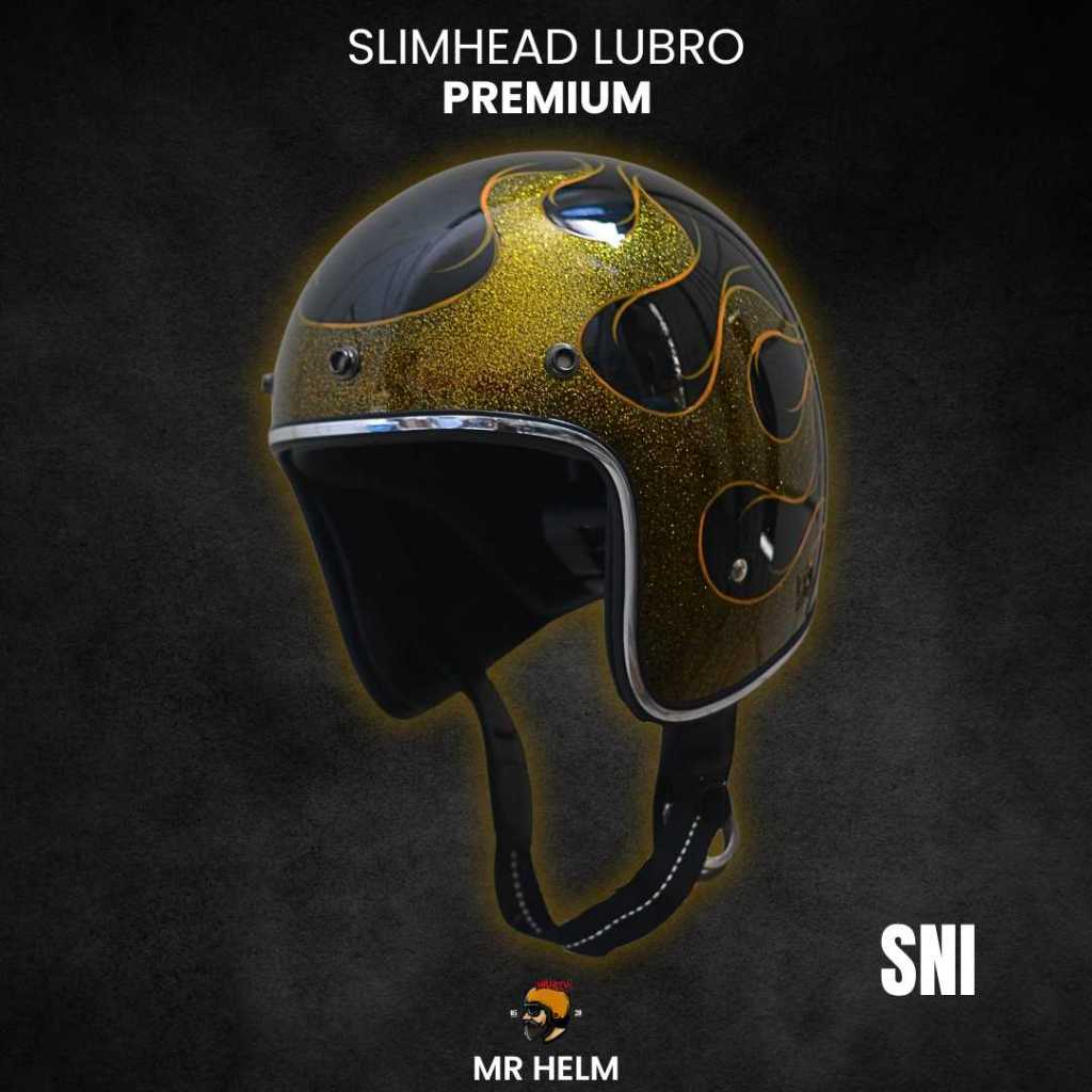 Jual Helm Retro Slimhead Lubro TT&CO Gliter Api SNI Limited Edition( Mr ...