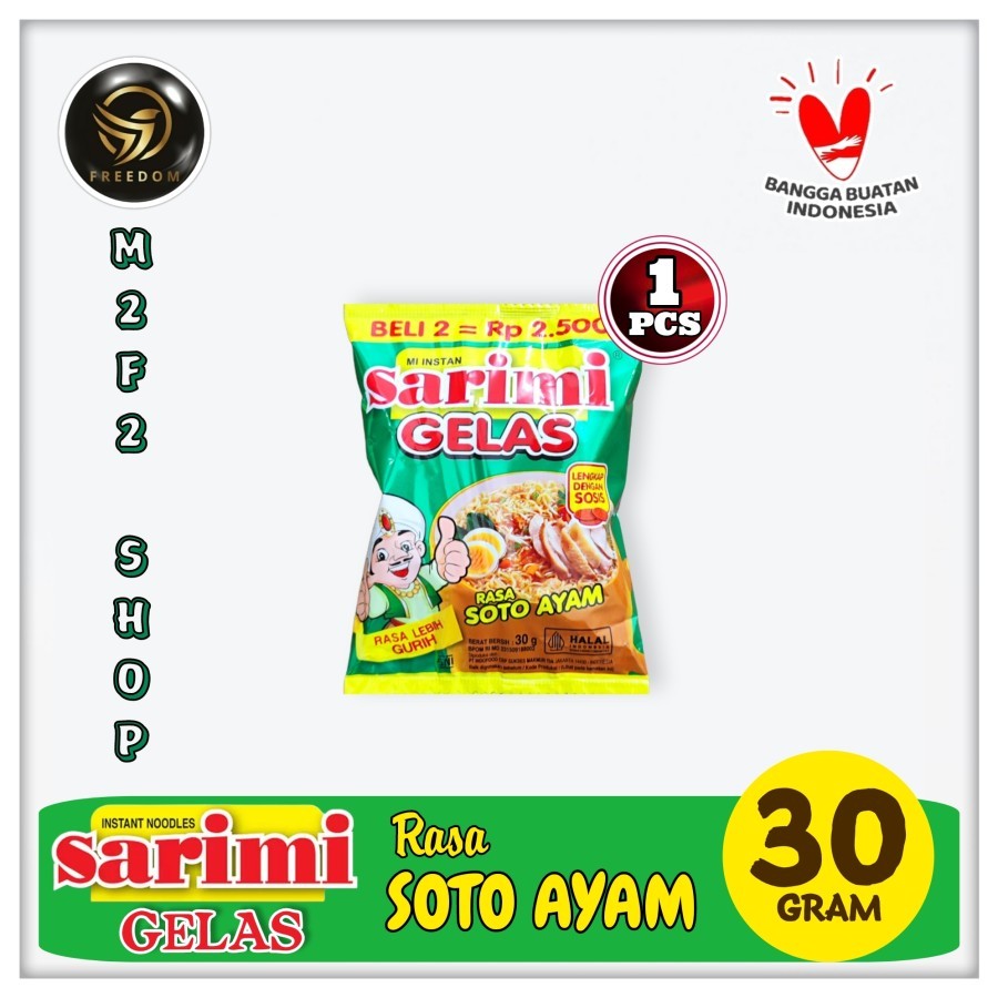 Jual Sarimi Mie Gelas Seduh Kuah Rasa Soto Ayam Sachet 30 Gr Kemasan