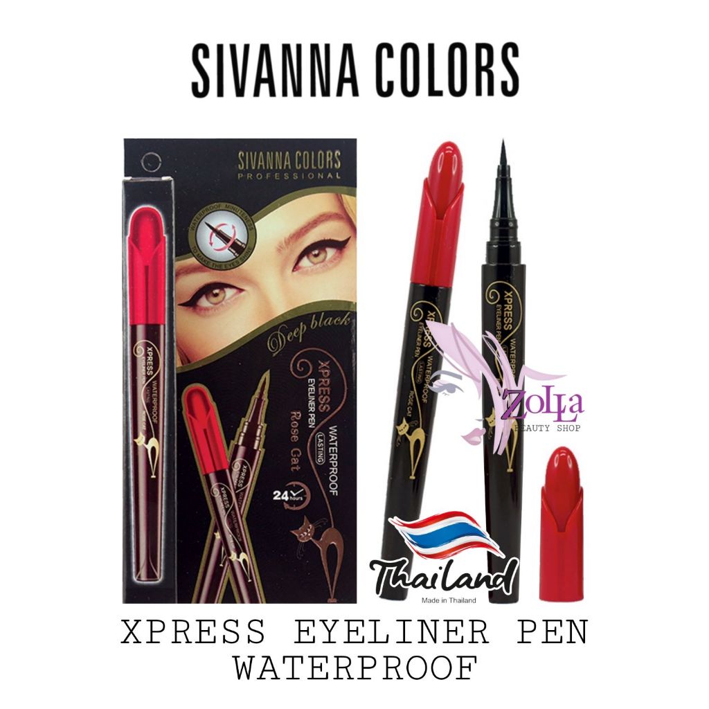 Jual SIVANNA COLORS XPRESS EYELINER PEN WATERPROOF DEEP BLACK ORIGINAL