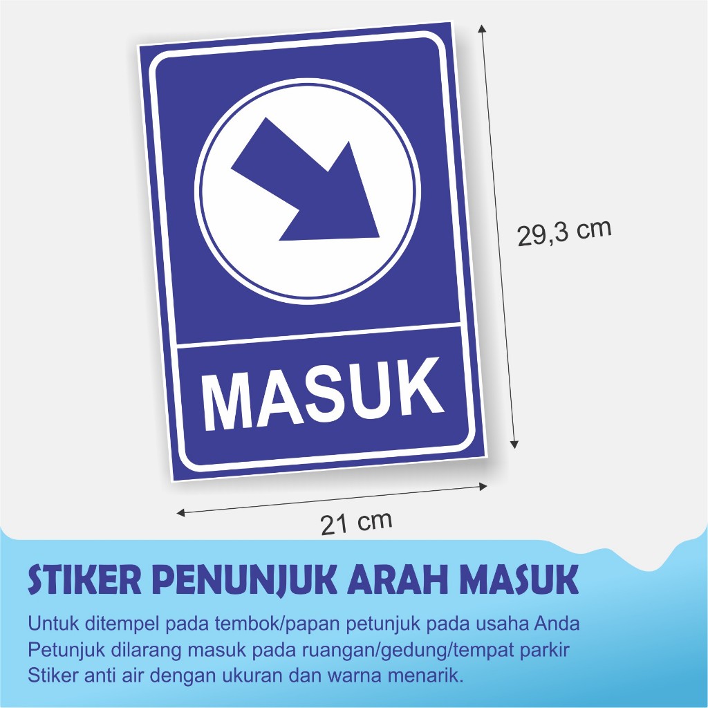 Jual CETAK STIKER RAMBU ARAH MASUK | Shopee Indonesia
