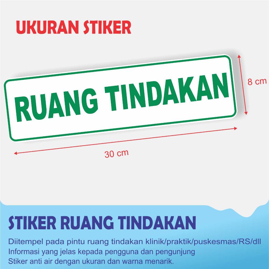 Jual STIKER Untuk RUANG TINDAKAN | Shopee Indonesia