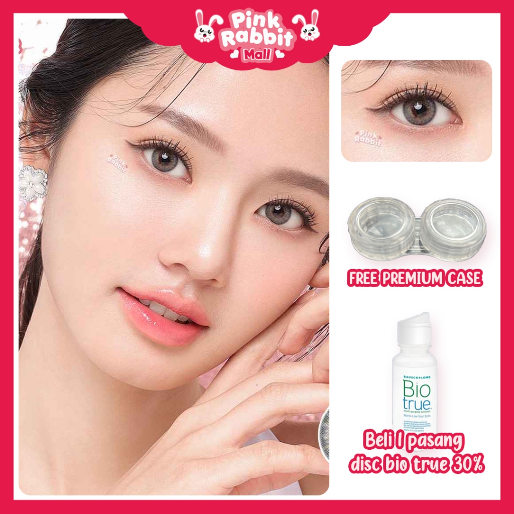 Jual Pink Rabbit Softlens Minus Callie Grey Aman Nyaman Normal dan -0. ...