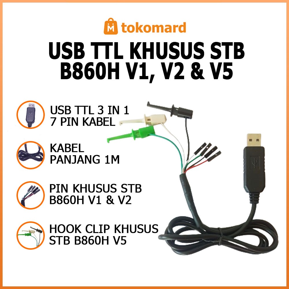 Jual USB TTL untuk STB B860H V1 V2 dan STB V5 (3 IN 1) 7 Pin Kabel