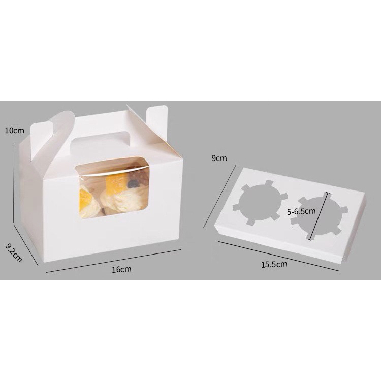 Jual Kemasan Kotak Cupcake muffin Foil 2 Sekat / Box Tenteng Kue ...