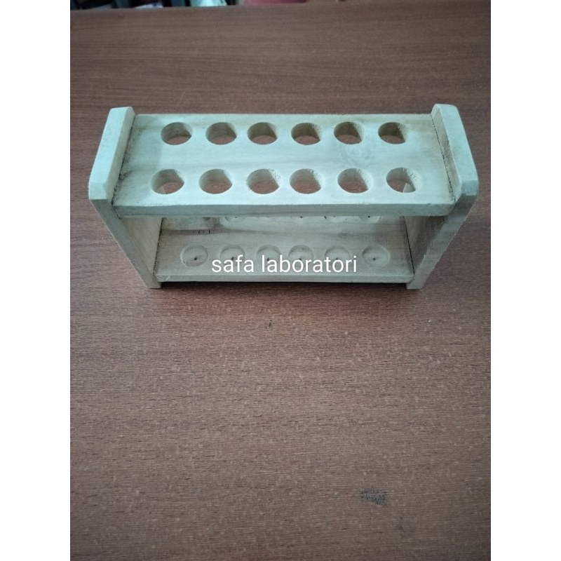 Jual Rak Tabung Reaksi Kayu / Rak Test Tube 12 Lubang | Shopee Indonesia