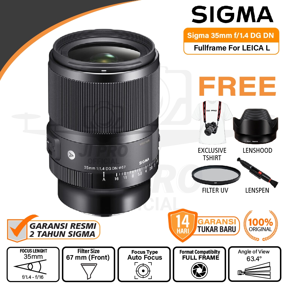 Jual Sigma 35mm f1.4 Leica L Fullframe DG DN Art Sigma 35mm f/1.4 Resmi ...