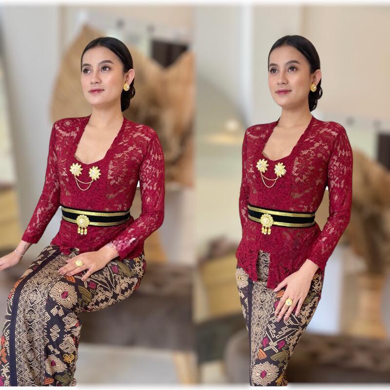 Jual Kebaya Modern Brukat Bali Melar Atasan Kebaya Brukat Kutu Baru