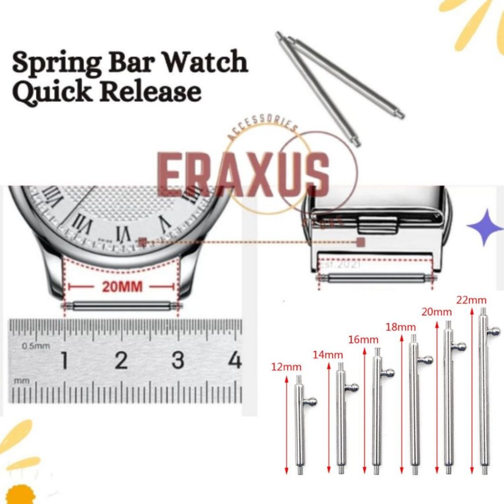Jual [Eraxus] Pin Spring Bar Pen Stainless Steel 20mm 22mm Pin Spring ...