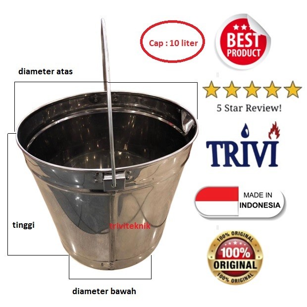 Jual Bucket stainless steel ember timba sus stenlis minyak bbm spbu ...