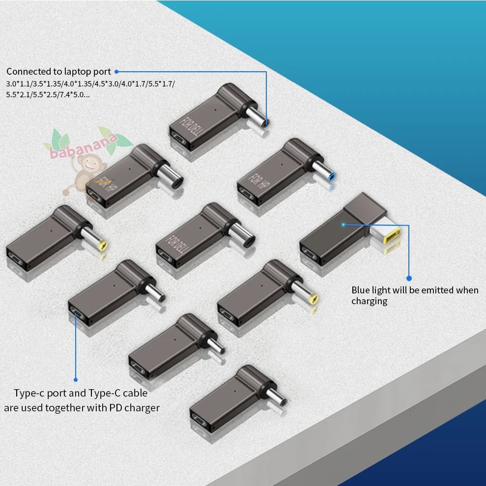 Jual 100W Adapter Converter Type-C PD 100 WATT TO DC Jack Laptop ...