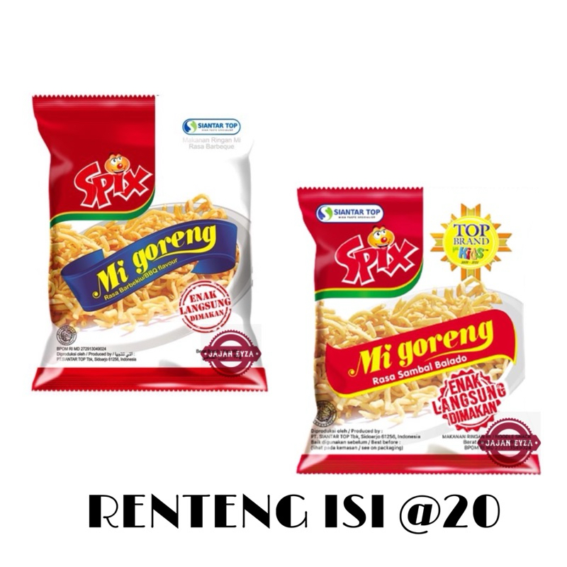 Jual siantar top spix mi goreng bbq renteng isi 10 spix mie goreng ...