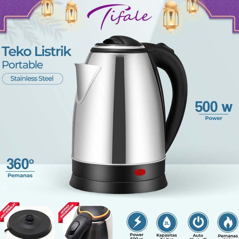 Jual 88 Tifale x Vishal Teko Listrik 2 Liter Full Stainless Steel